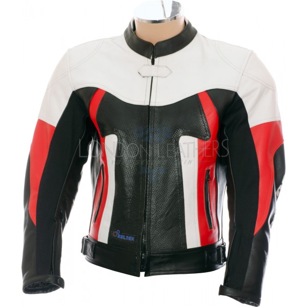 RTX TITAN Red Motorcycle Leather Race Jacket